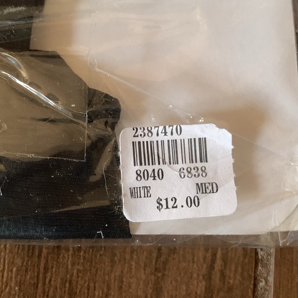 GLAMOROUS BRAND NEW thigh high stay up stockings. White color band w/ back seam - Picture 7 of 8